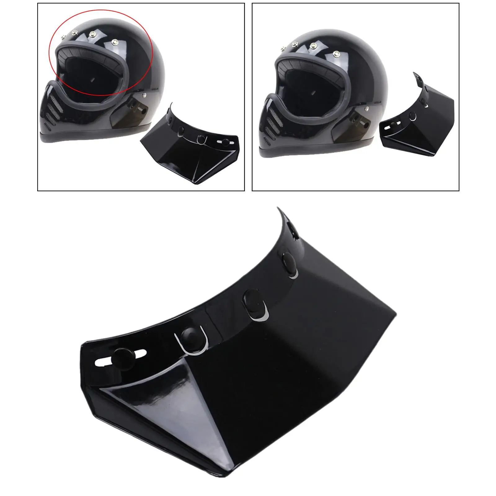 5-Snap Motorcycle Visor Peak Sun Visor SunProtector