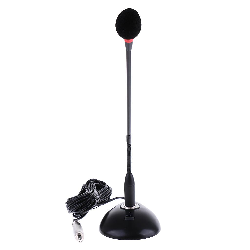 Conference Condenser Microphone w/ Mic Cover Desk Top Gooseneck Mic Flexible