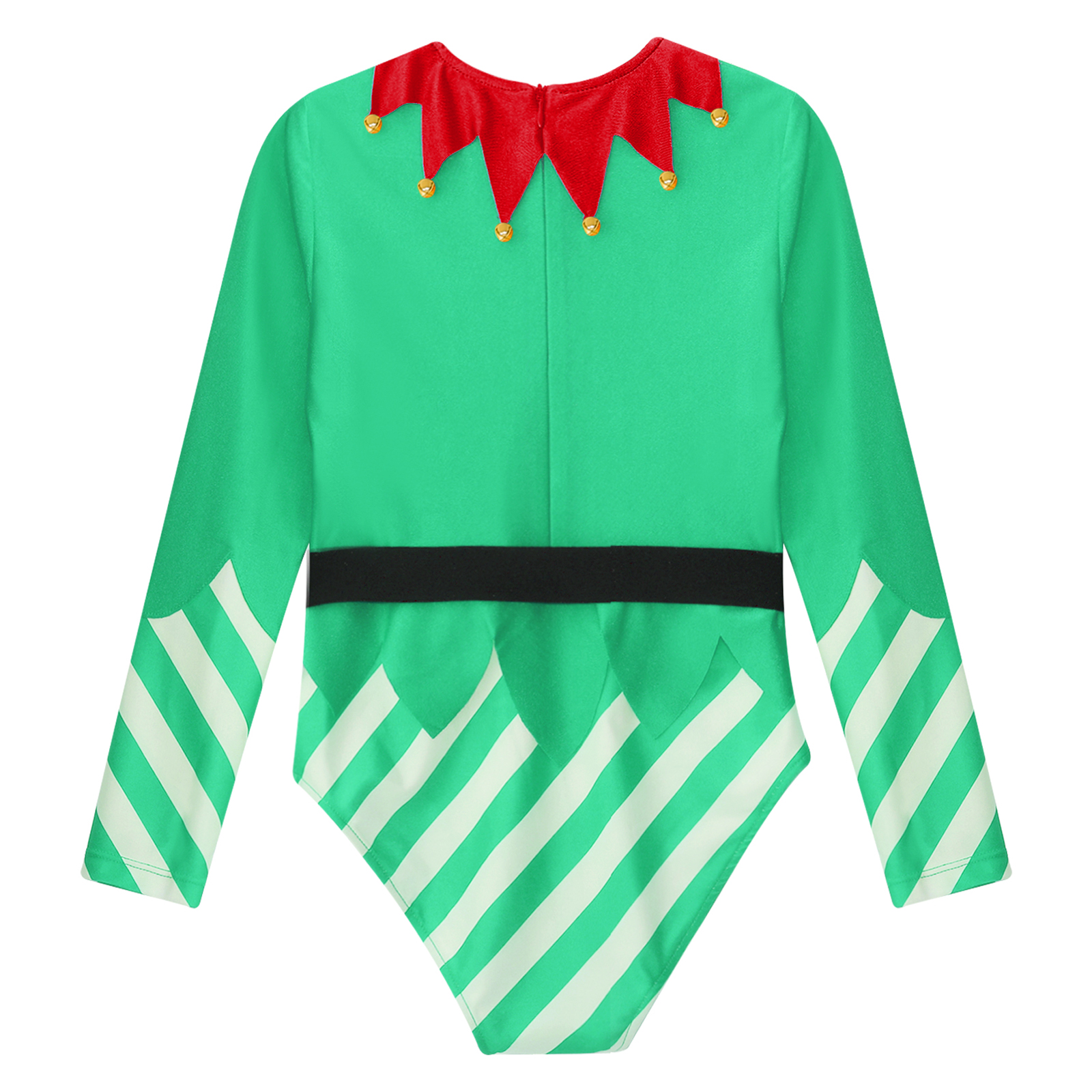 Kinder Mädchen Weihnachten Elf Santa Kostüm Langarm Streifen Gymnastik Trikot Ballett Tanz Overall Weihnachten Neujahr Party Tanz kleidung – Detail 20