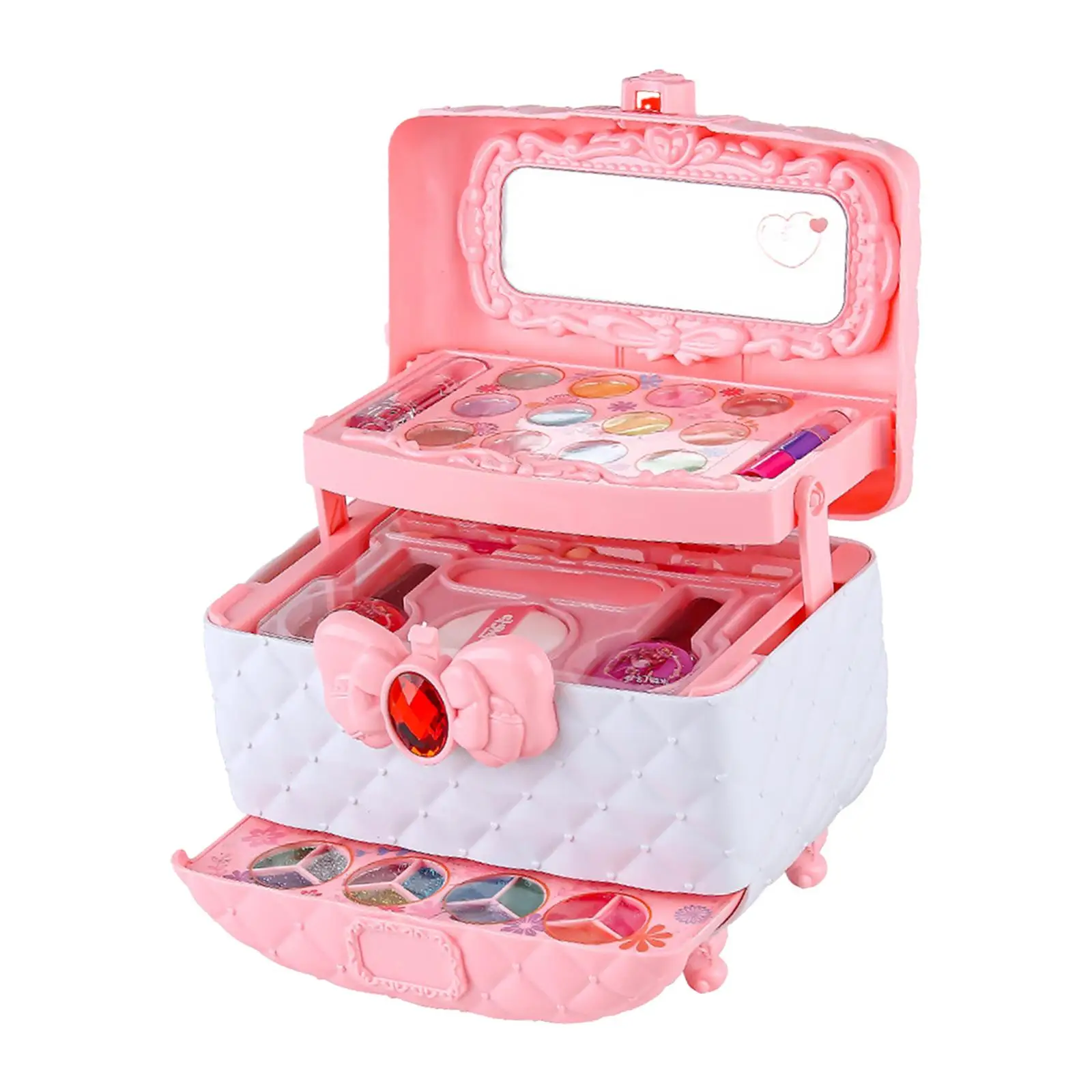 Kids Makeup Set with Cosmetic Case with Mirror Washable Makeup Set Toy Makeup Vanity Toy for Toddlers Girls Children Kids Gifts