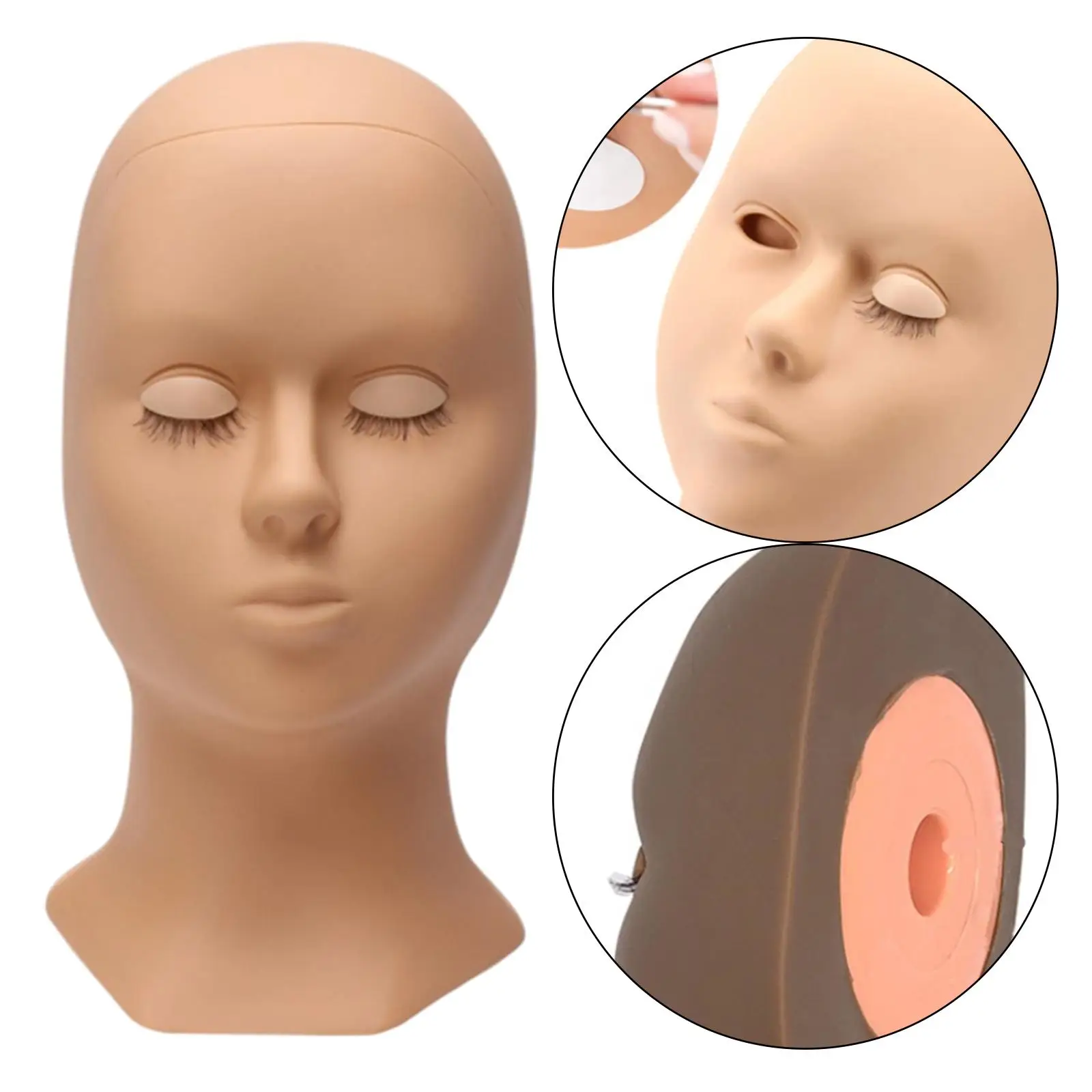 Practice Head Model Replaced Eyelids Eyelash Extension for Use