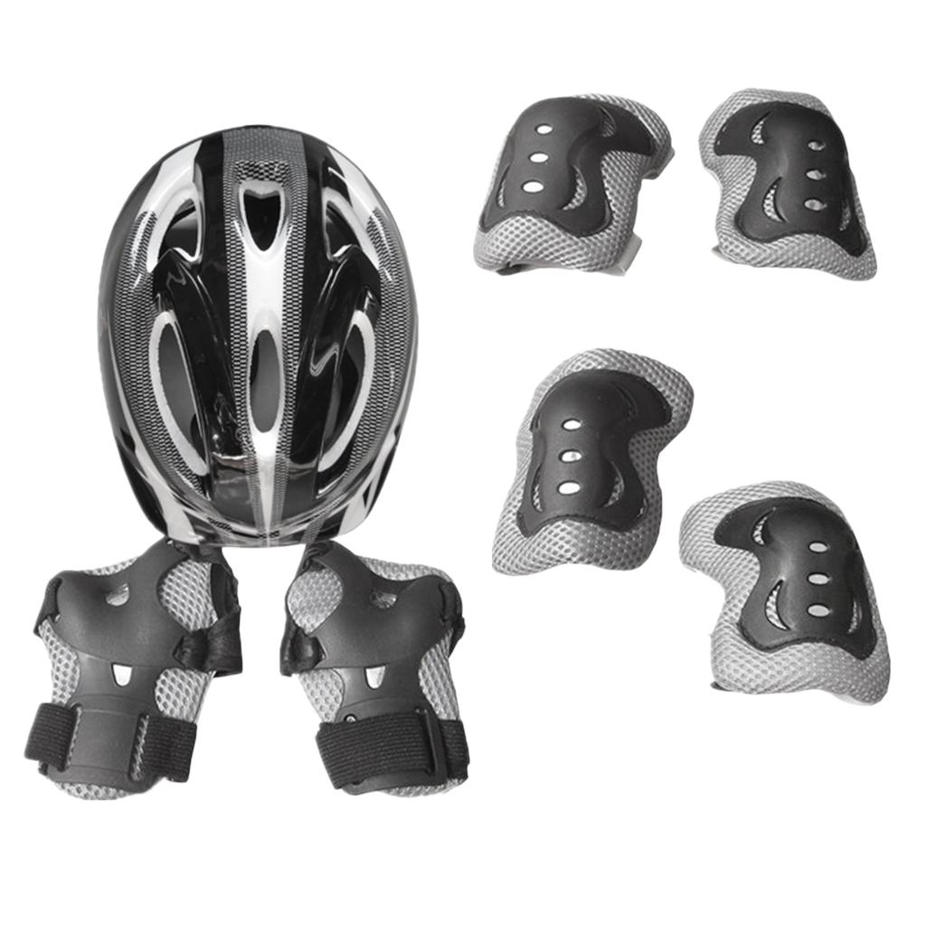 7pcs Kids Sports Protective Gear Set 58-62cm Helmet, Knee & Elbow Pads, Wrist Guards for  Cycling Roller Skating