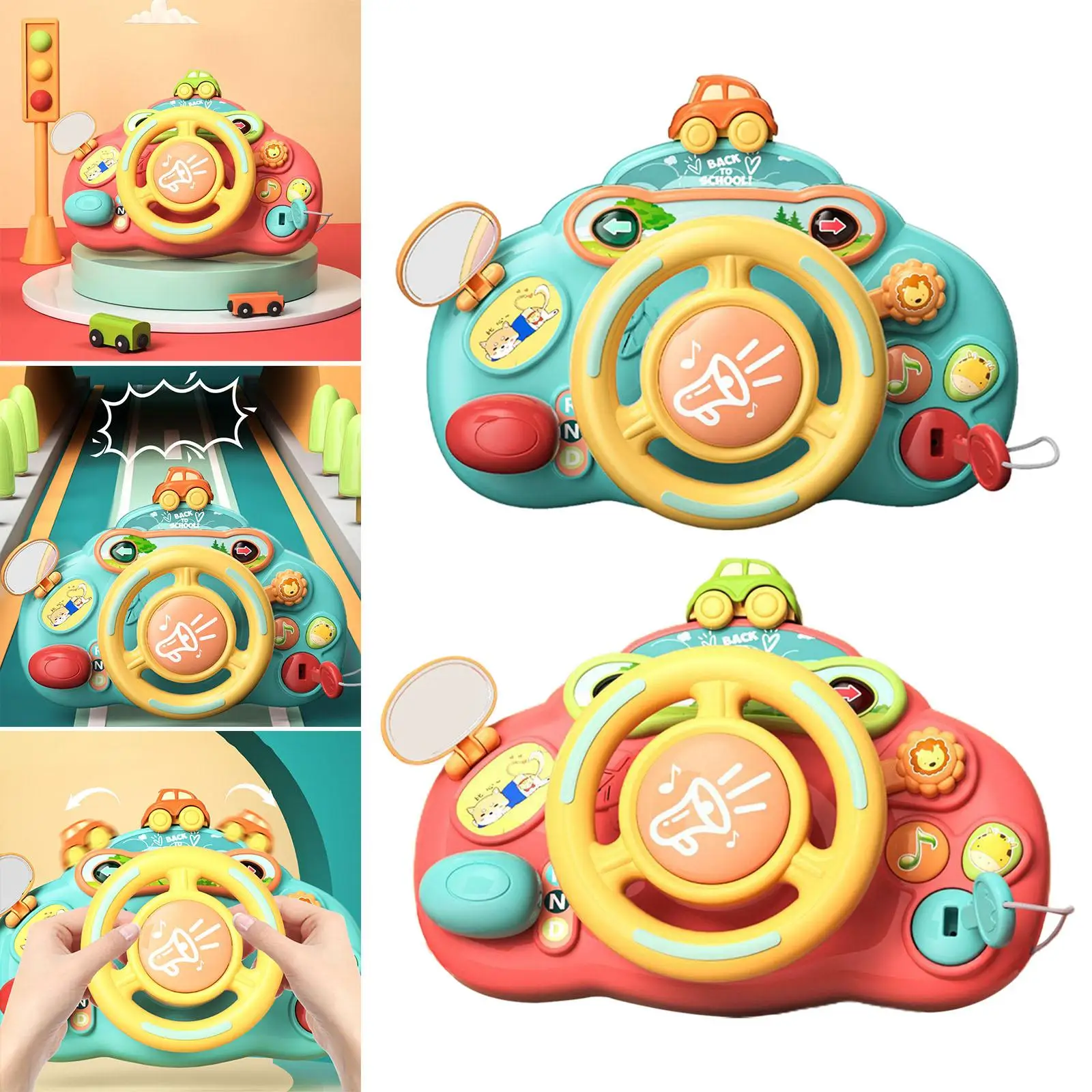 Car Driving Toy Stroller Steering Wheel   Musical Vocal Toys Kids Steering Wheel Driving Controller for Boys and Girls