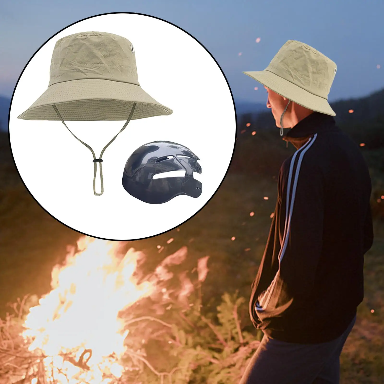 Bucket Hat with Strings Foldable Wide Brim for Sun Protection Packable Sun Hat with Strap for Getaway Beach Fishing Outdoor