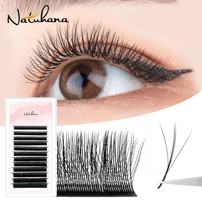 Best of NATUHANA 3D W Shape Lashes Premade Volume Fan Lash Extensions Natural W Style Lashes Faux Mink Individual Lashes Makeup(2.0) Reviews & Tips