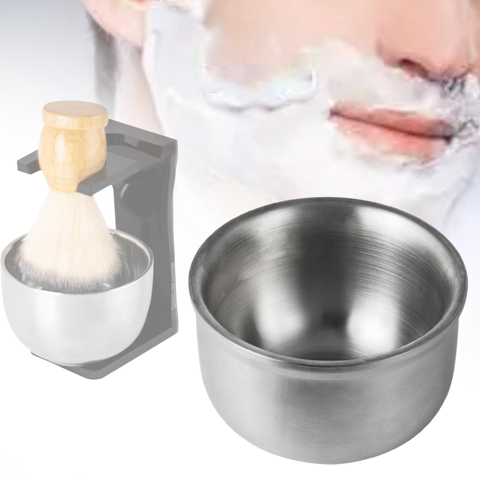 Shaving Bowl Stainless Steel Durable Heat Insulation Portable Produce Rich Foam Fits Wet Shave Shave Cream and Soap Bowl for Men