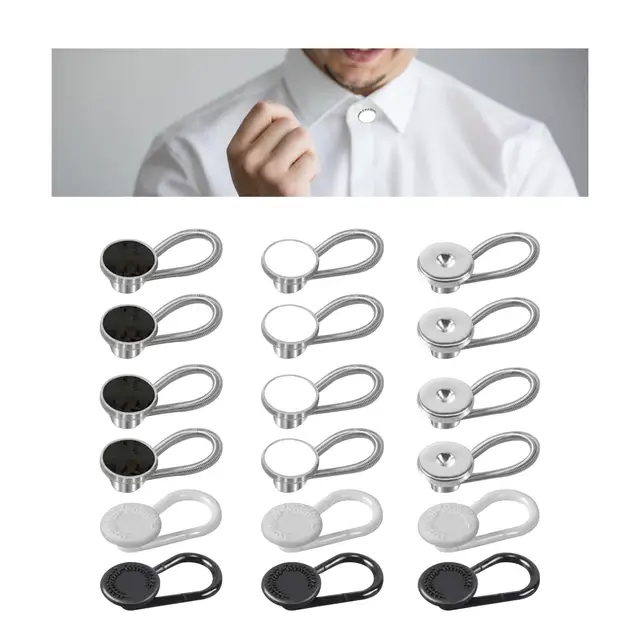 Men's Multifunctional Elastic Collar Extender Formal Shirt Collar Extender  White and Black Spring Adjustment Buttons - AliExpress