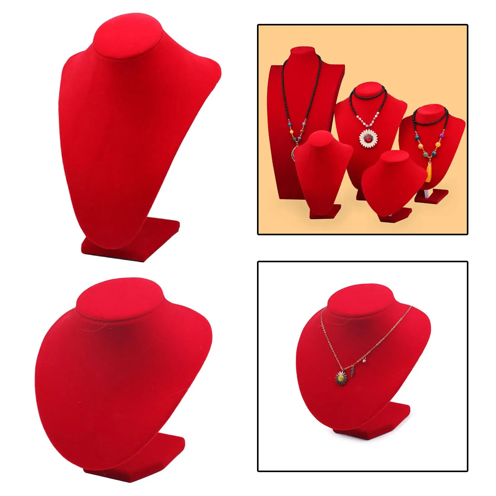 Necklace Display Bust Home Decoration Red Color Model Pendant Holder Stand for Choker Sweater Chain Dresser Galleries Showroom