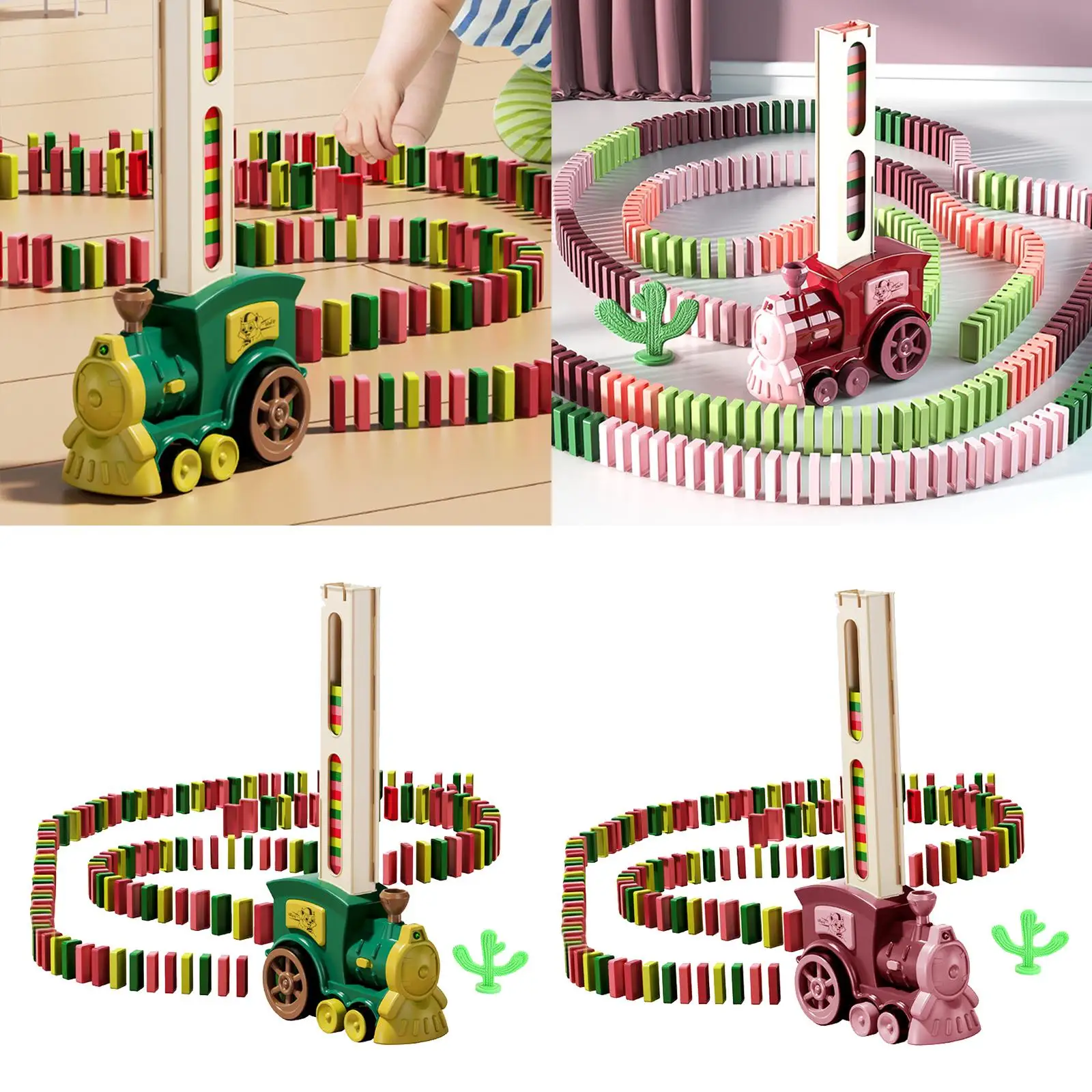 Funny Electric Train Blocks Toys Colorful Blocks with Sound for Toddler Gift