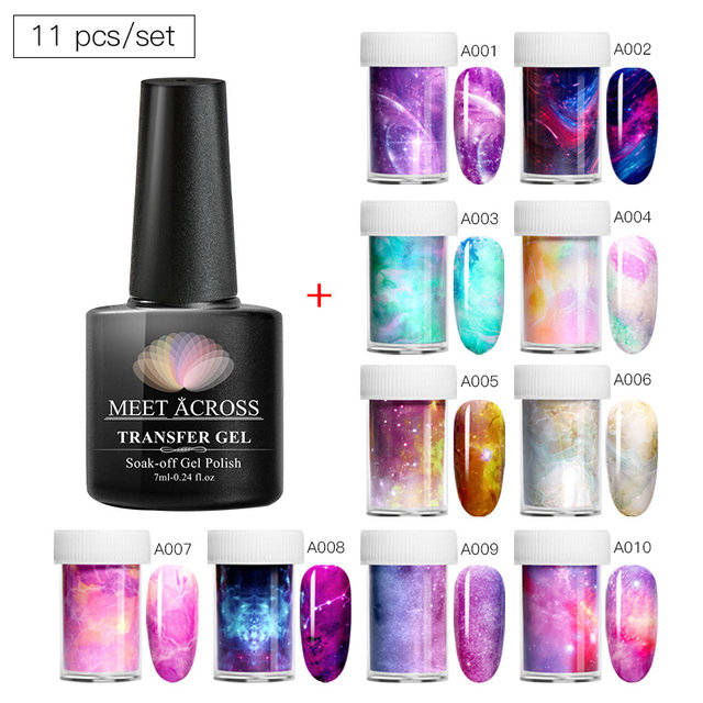 MSHARE Nail Transfer Foil Glue Gel Polish Nails Adhensive Transfering with  Free foil Sticker - AliExpress