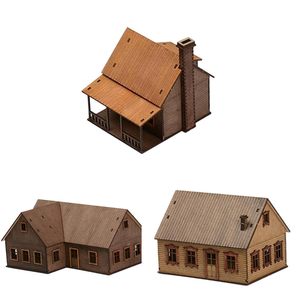 1/72 European Building Model Collection Ornaments 3D Puzzles Scenery Supplies for Diorama Model Railway Sand Table Layout