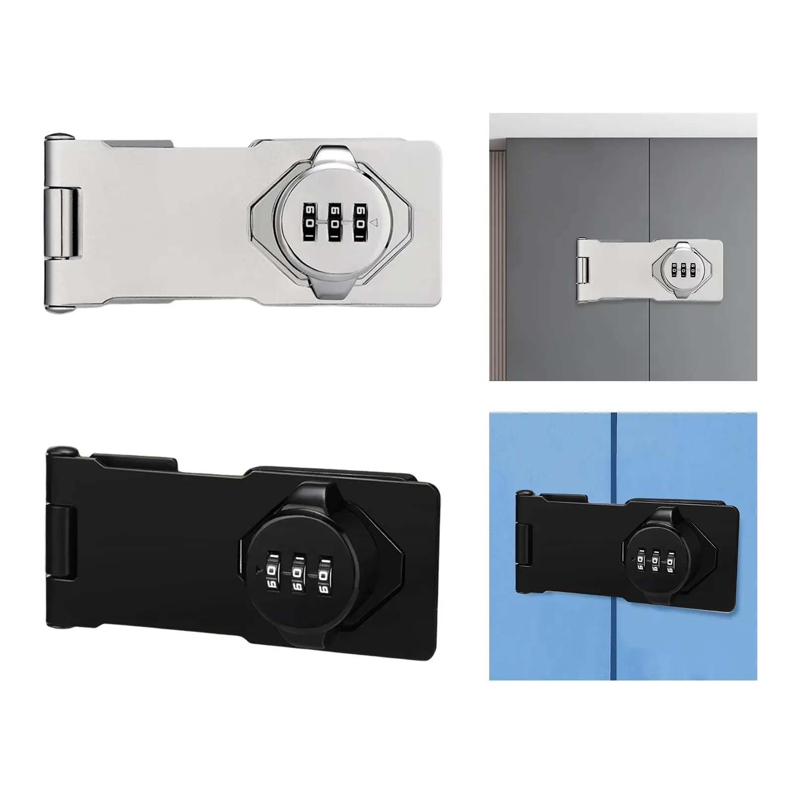 Keyless Cabinet Door Lock File Cabinet Lock Mechanical Combination Lock Security Lock Password Lock for Barn Door Garden Garage