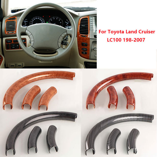 FUR TOYOTA LAND CRUISER 100 98-07 SCHWARZ PERF LEDER-LENKRAD ABDECKUNG DBL HELLB
