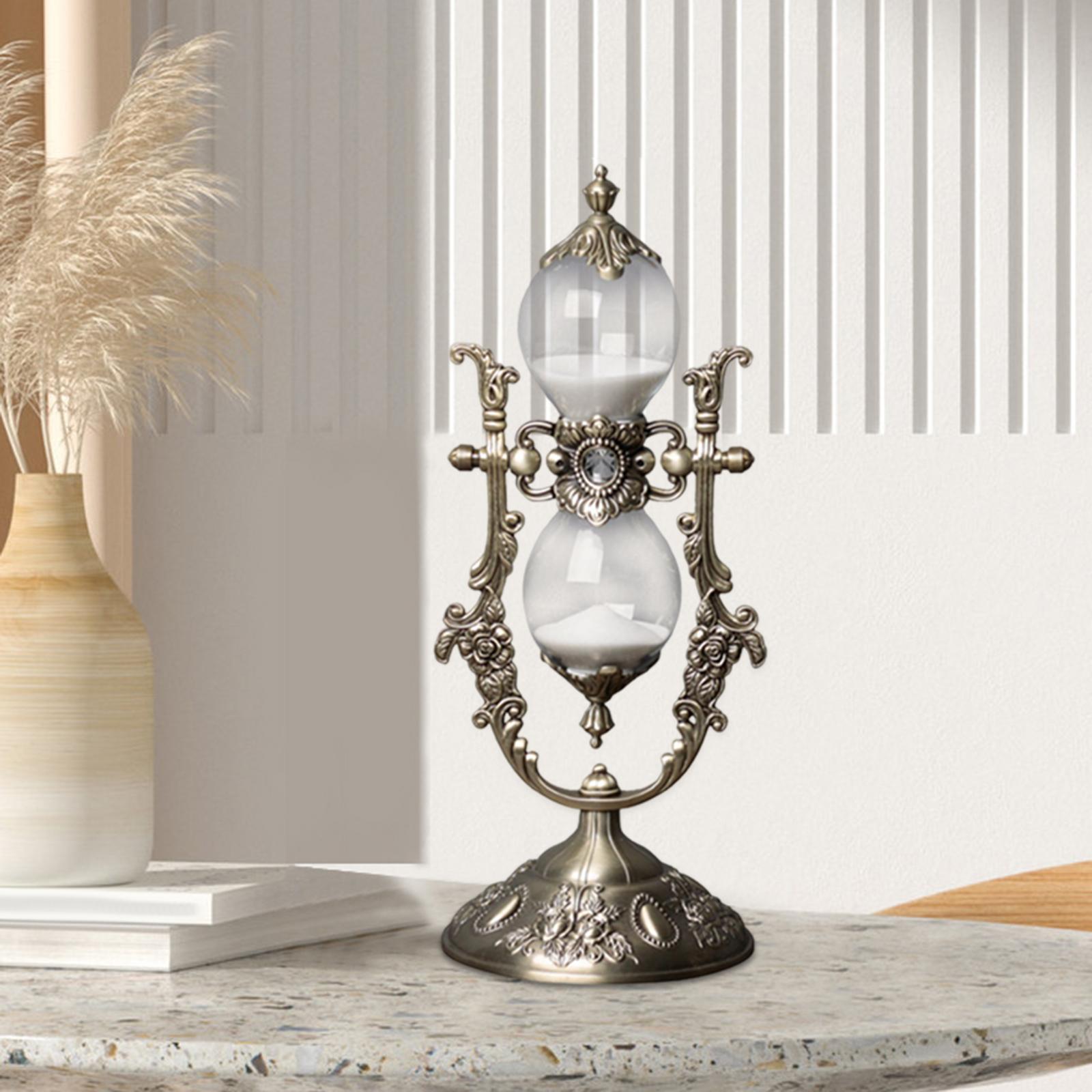 Description Picture 6 of itemEurope Retro Hourglass Sandglass 30 Min Decoration Flower Decorative Sand Clock for Desk