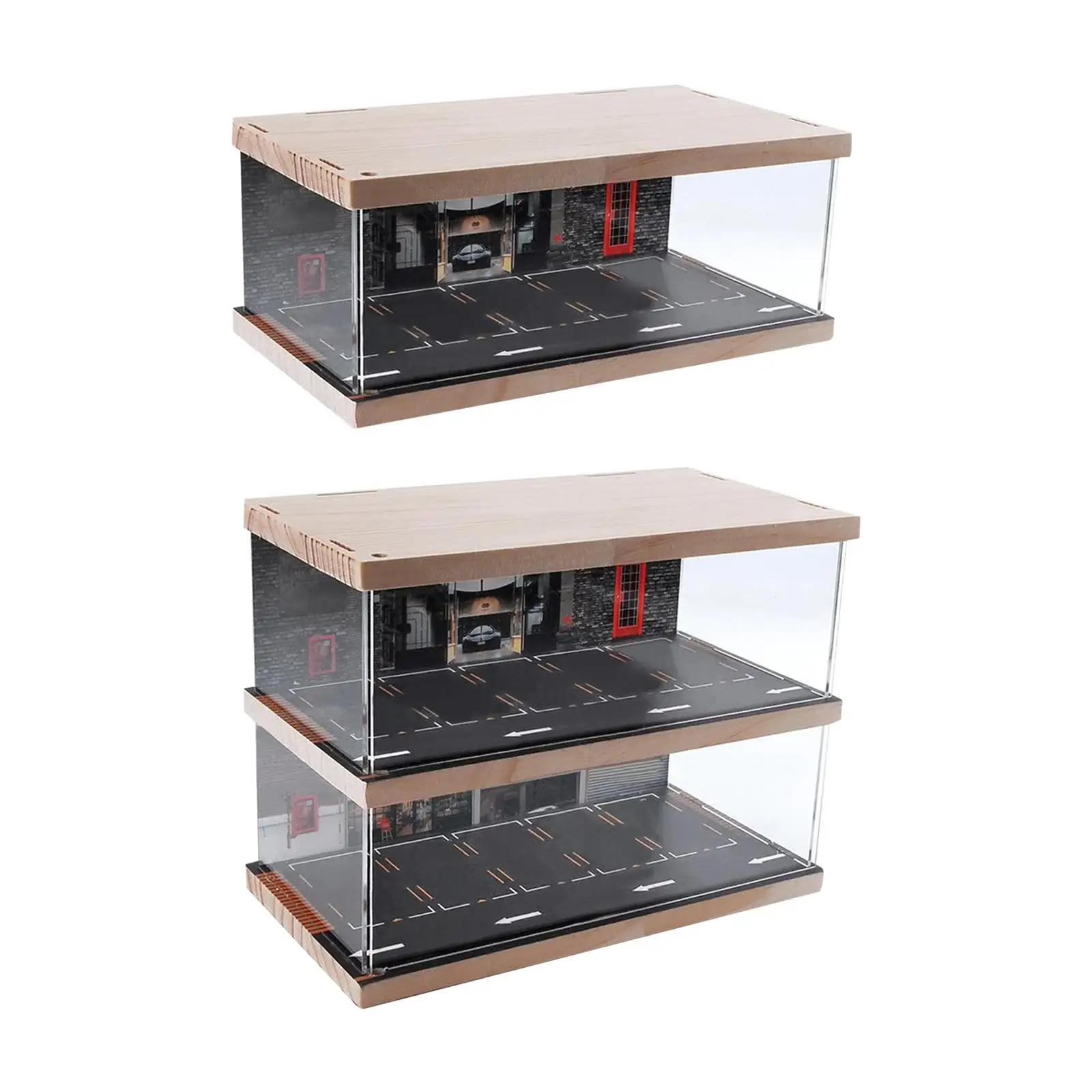 1:64 Parking Lot Display Case Collectibles Acrylic Dustproof Container Protection Collection Diorama