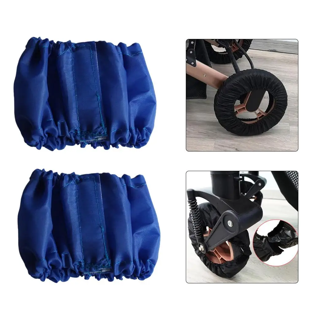 2x Stroller Wheel Cover Dustproof Tire Covers for Wheelchair Pushchair