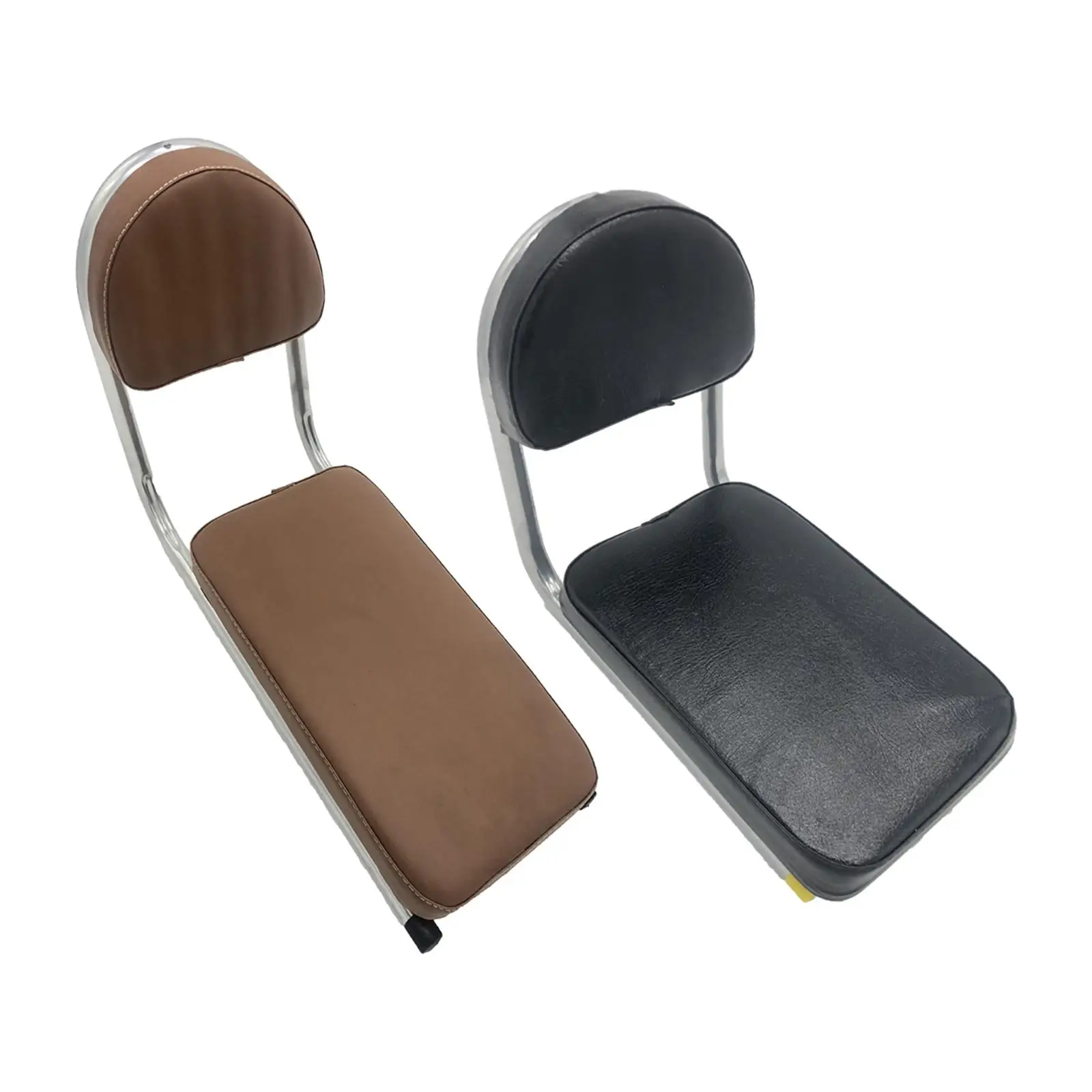 Bicycle Rear Seat Easy Cleaning PU Leather Back Saddle with Backrest Bike Back Seat for Travel Touring Riding Outdoor Accessory