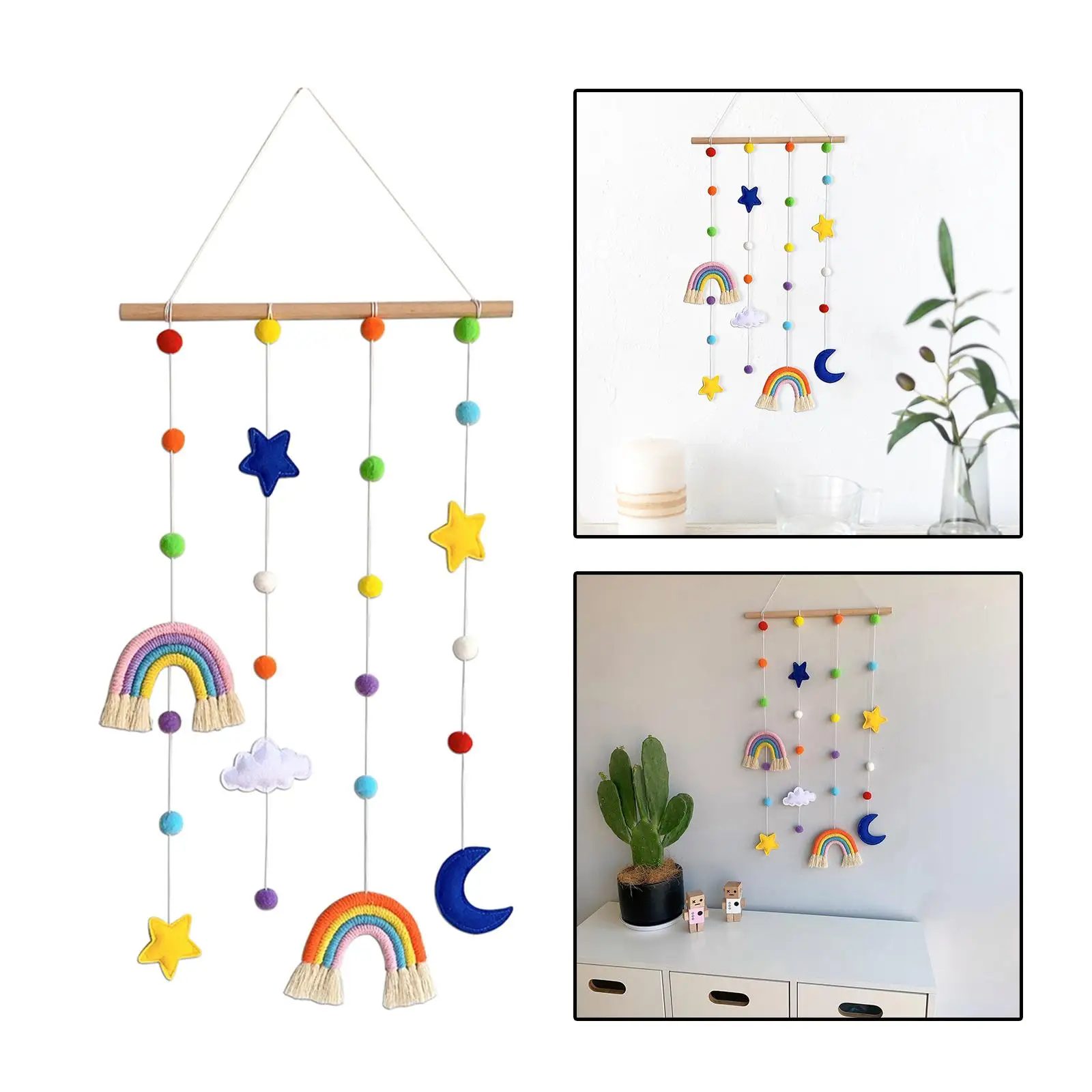 Macrame Rainbow Decorations - Wall Hanging Colorful Rainbow Decor with  Tassel for Craft Room, Kids, Girls  Decoration