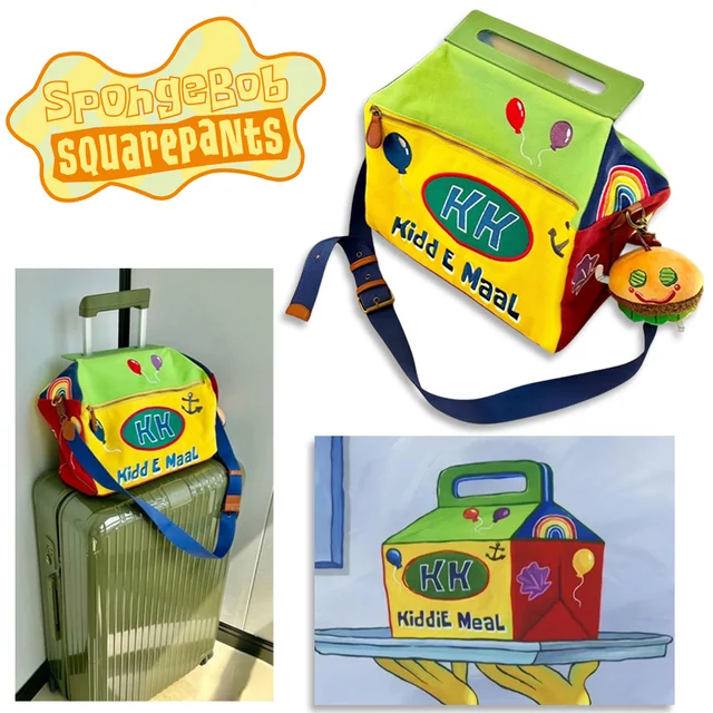 SpongeBob Messenger Lunch Bag Cartoon Anime Funny Kids Travel