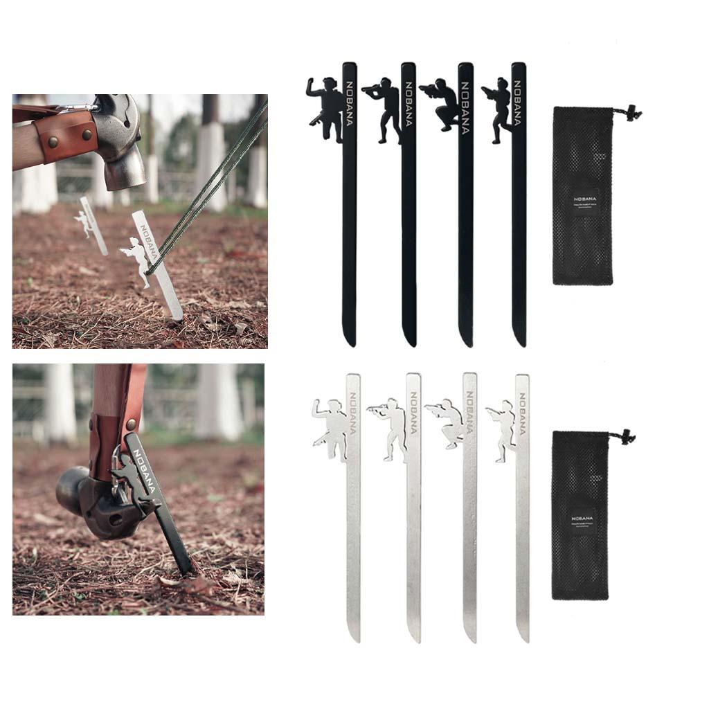 4x High Strength Tent Nails Stakes Sand Peg Canopy Rope Snow Awning for Camping Trip Tent Accessaries Outdoor Gardening