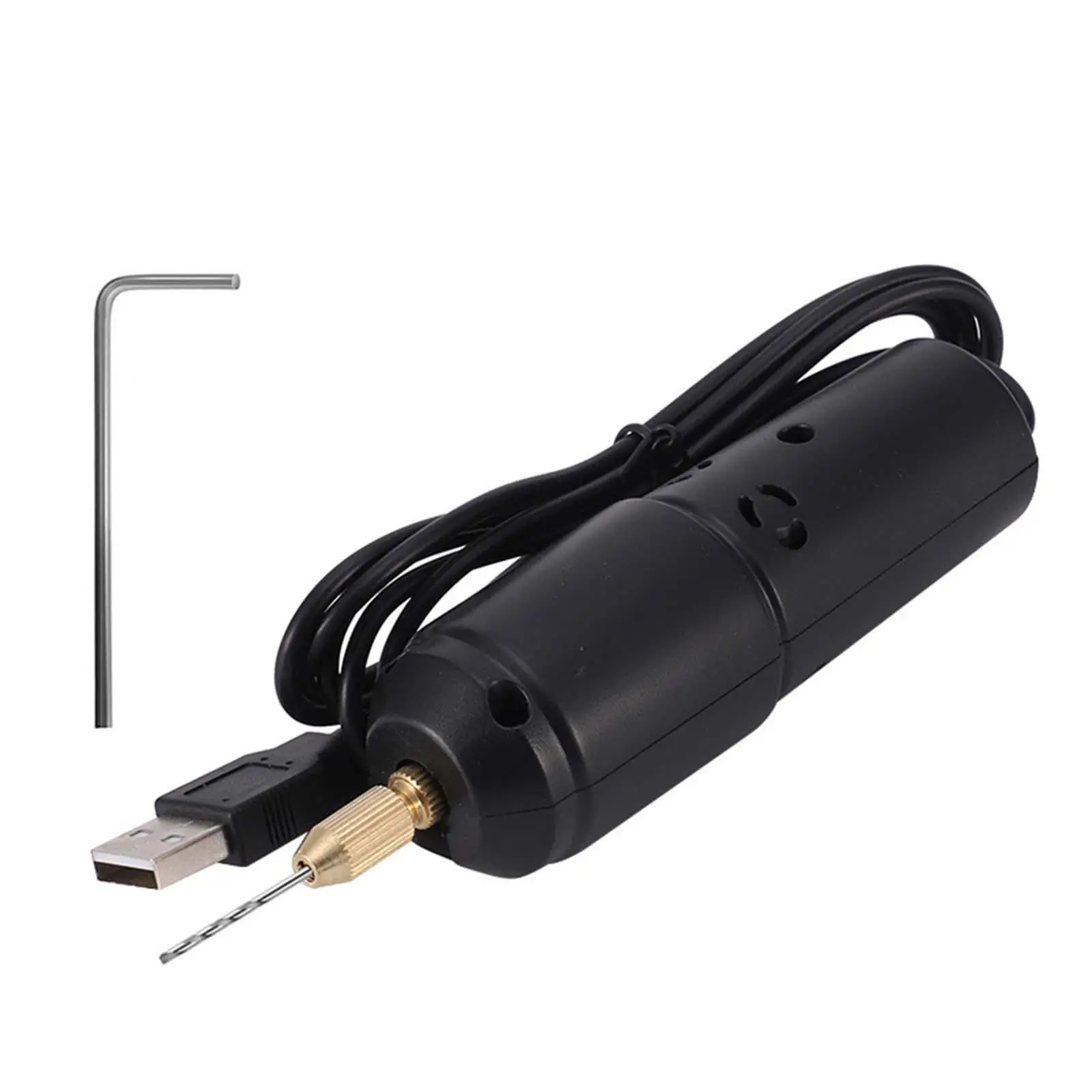 Handheld Mini Electric Drill with Drill Bits Woodworking Tools Engraver USB Drill for Epoxy Resin Keychains Making