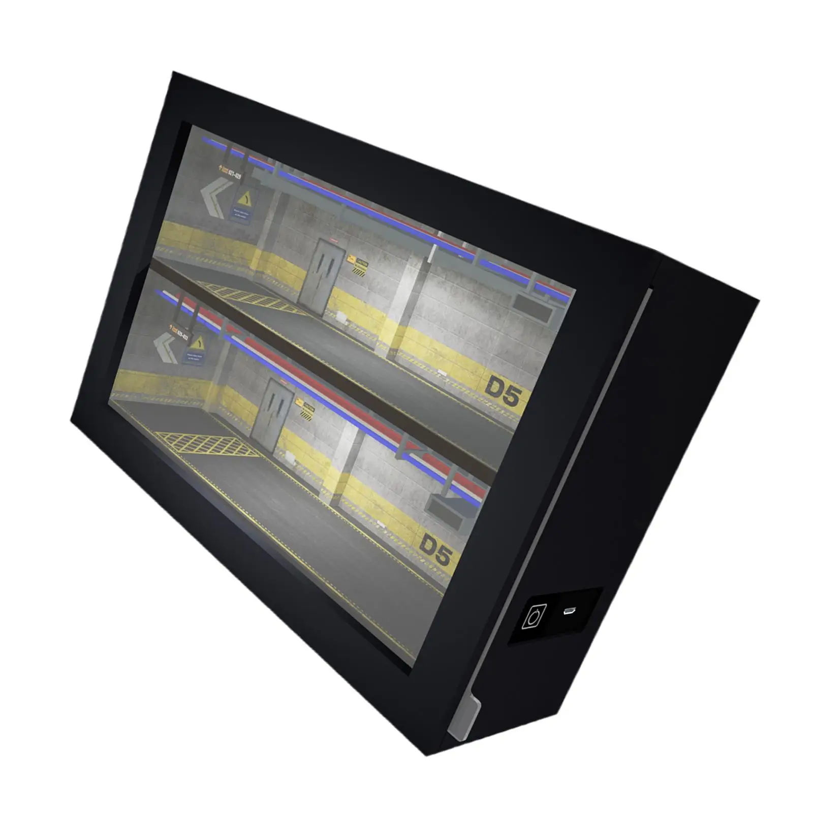1/64 Garage Display Case with LED Dustproof Ornament Wooden Frame for Models