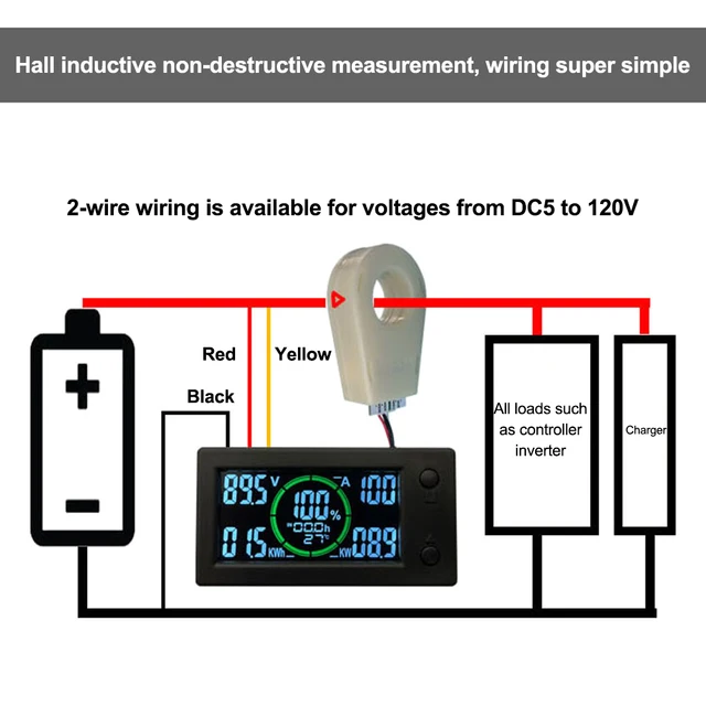 Bluetooth DC 0 300V Moniteur De Batterie Hall Coulomb Testeur Voltmètre  Numérique Ampèremètre Capacité Électricité AH Mètre De Tension Du 44,16 €