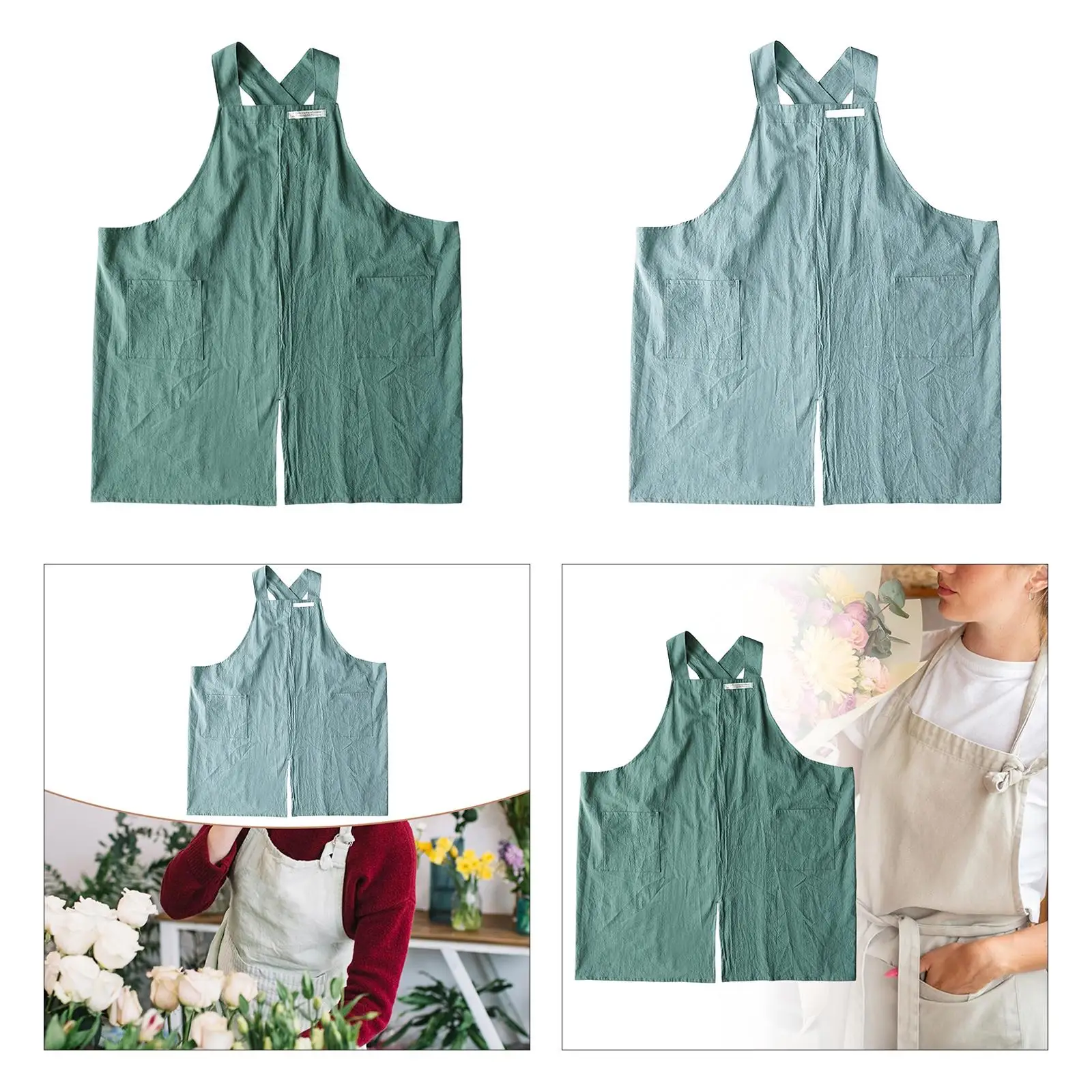 Painting Apron Multiuse Free Size Chef Apron Workshop Apron Solid Color Carpenter Apron for Welding Painting Gardening