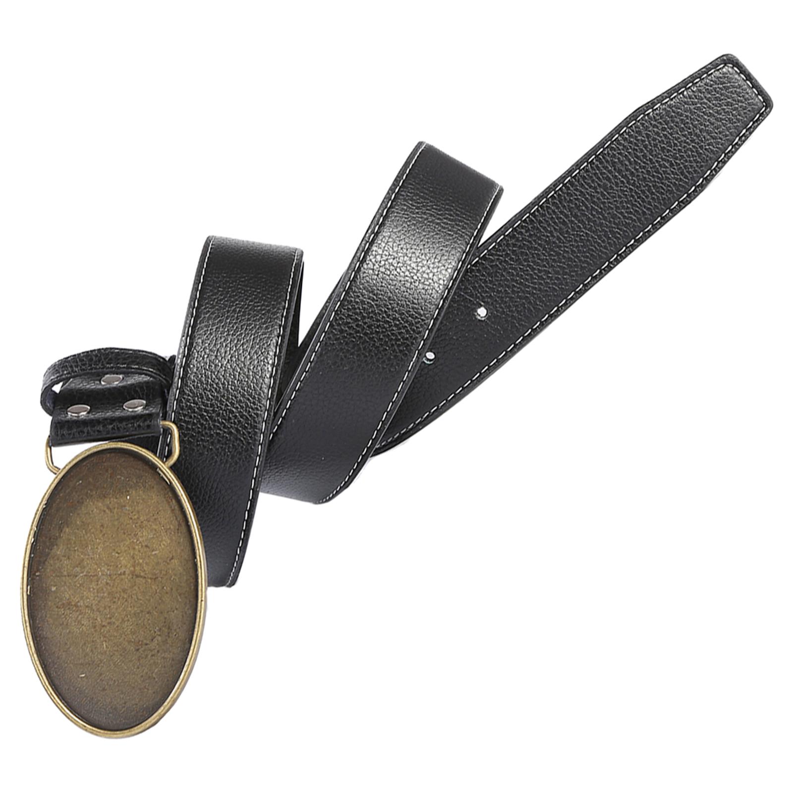 Mens Belt PU Leather Retro Style Gift Waist Belt Adjustable Western Cowboy Belt for Casual Pants Jeans Boyfriend Husband