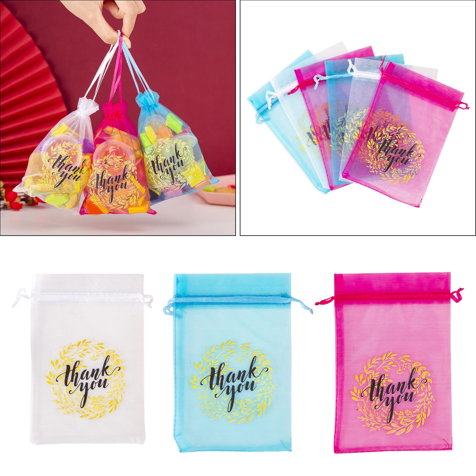 100x Portable Gift Bags Gift Candy Box Jewelry Pouches Wedding Favor Bags for Party Christmas Wedding Ornament Decoration