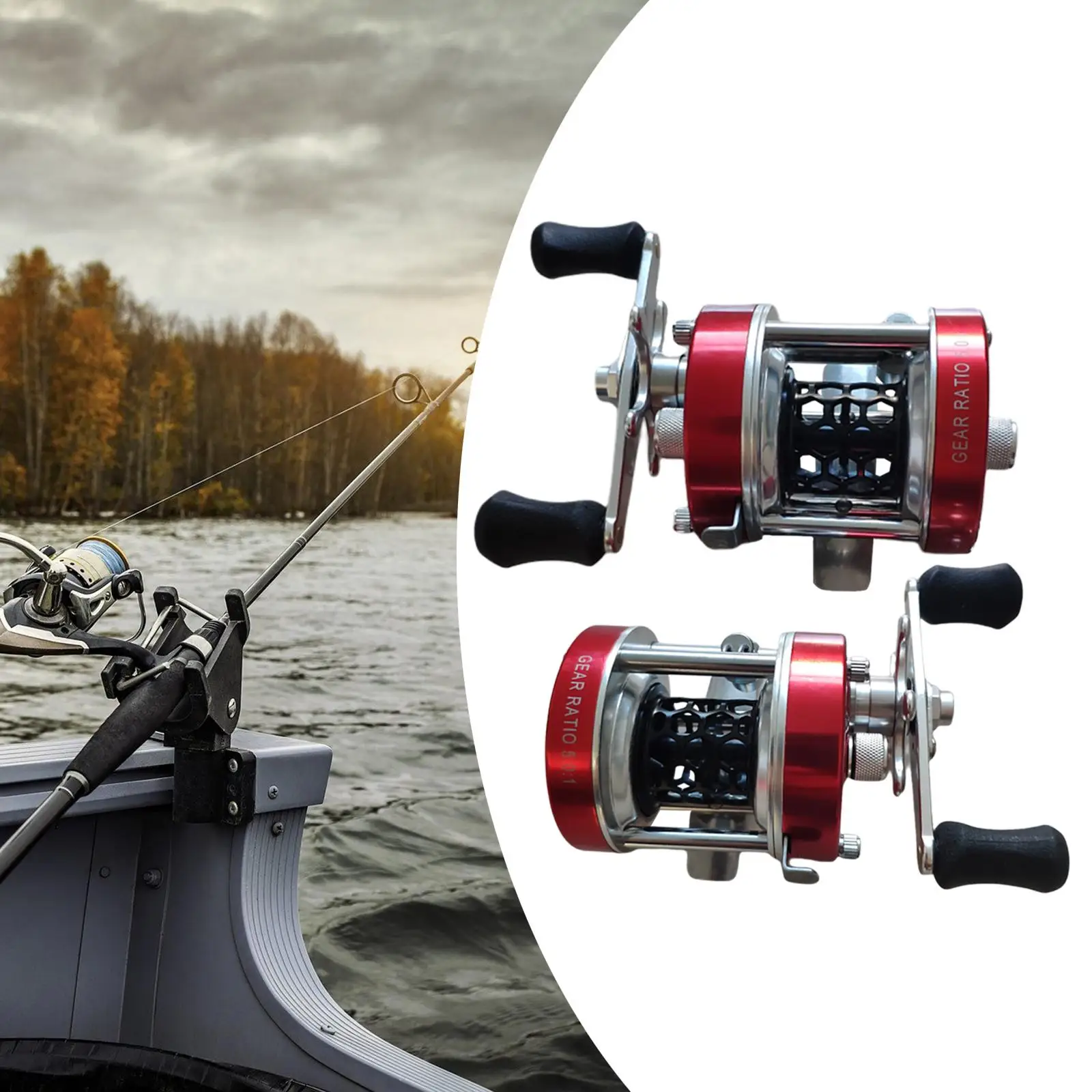 Lightweight Baitcasting Fishing Reel  Fishing Reel ,Centrifugal Brake ,Anti Bearing ,5.0:1 Gear Ratio ,Drum Wheel W300L/W300R