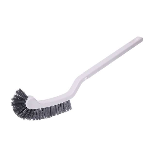 LASHALL Semicircular Plastic Toilet Cleaning Brush Corner Rim Cleaner Bent  Bowl Handle, Gray(Buy 2 Get 1 Free, Ship 3)