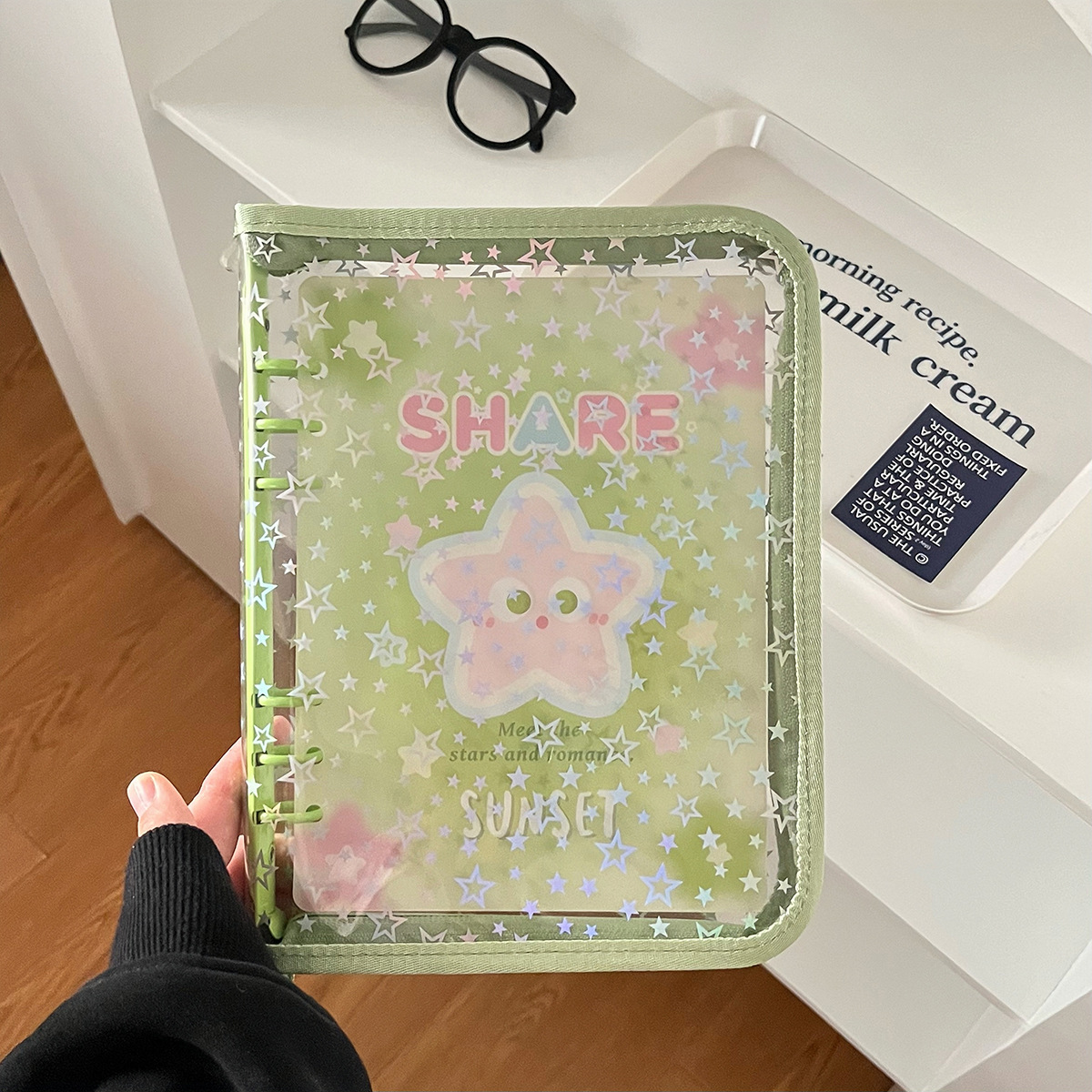 A5 Stern Transparente Abdeckung Binder Fotokartenhalter Idol Kpop Fotoalbum Foto Sammeln Buch Reißverschlusstasche Aufbewahrung Schulbriefpapier – Detail 13
