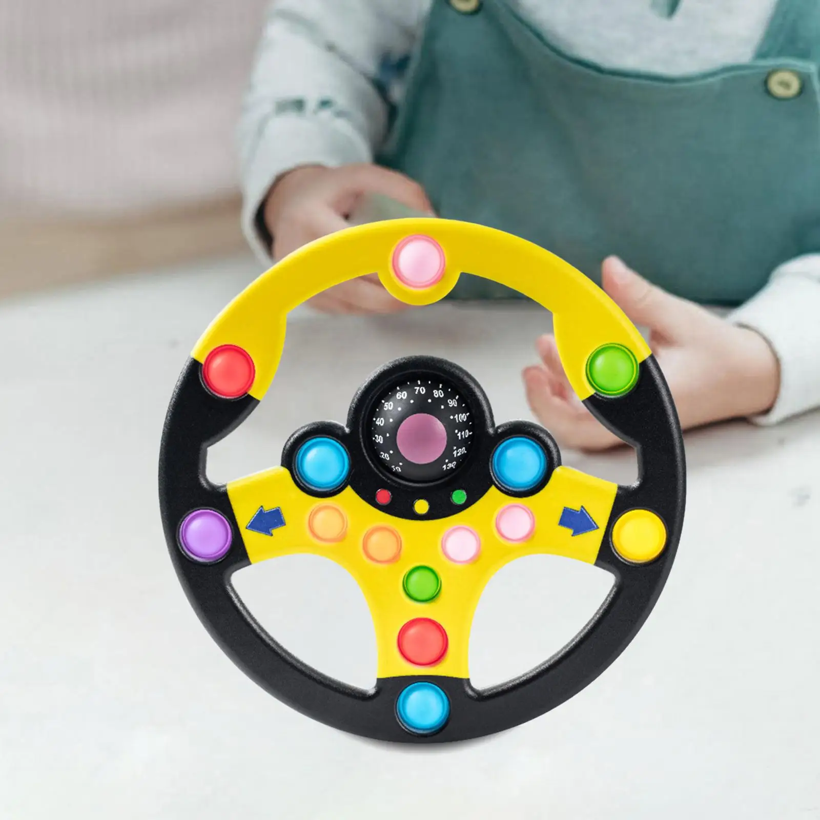 Plastic Simulation Steering Wheel Car Seat Toy,Fun Learning Toy Steering Wheel Pretend Play Toys for Children