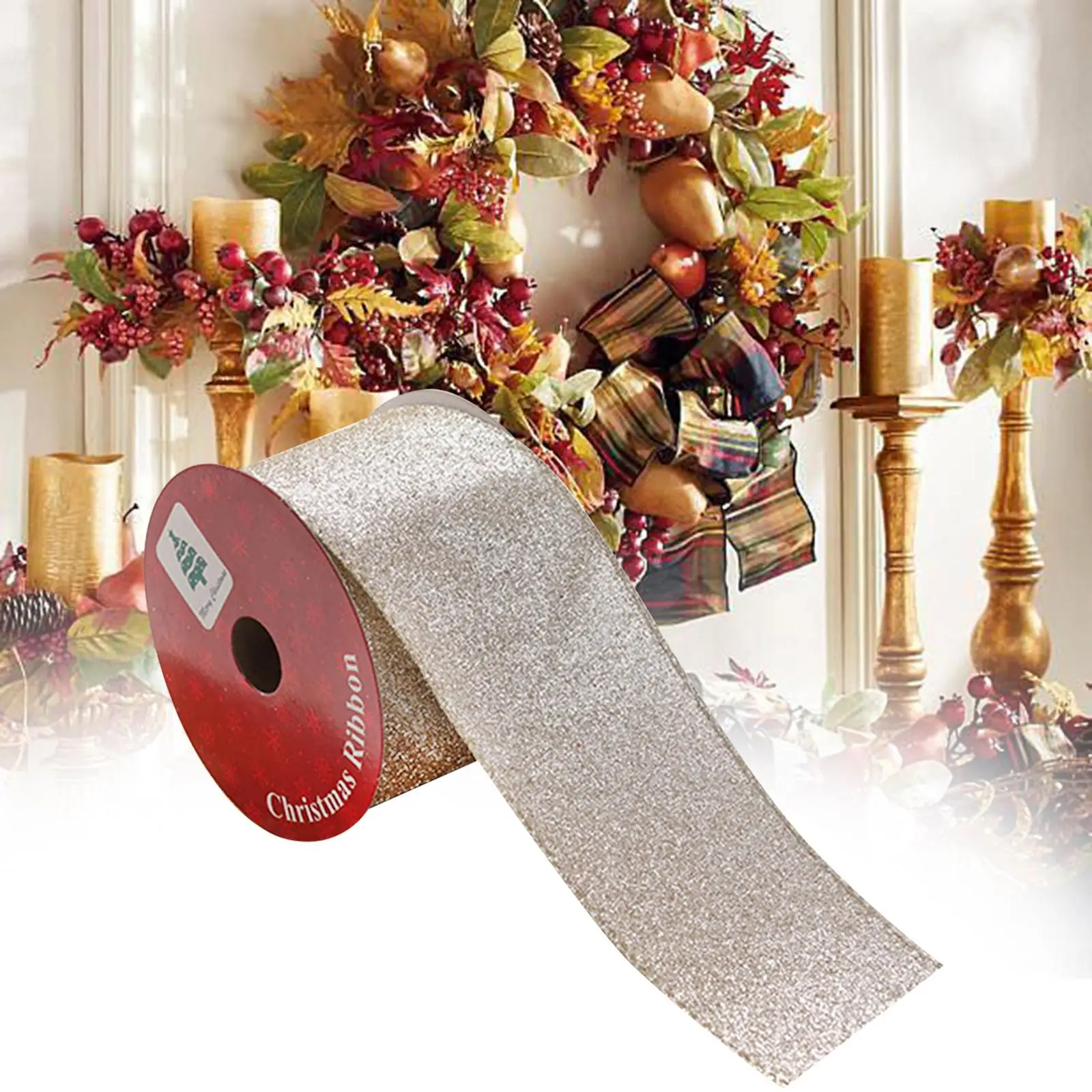 2023 Christmas Ribbon Elegant Decorative Ribbon Luxurious Christmas Tree Top Bow DIY Christmas Decoration Xmas Ribbon Decoration