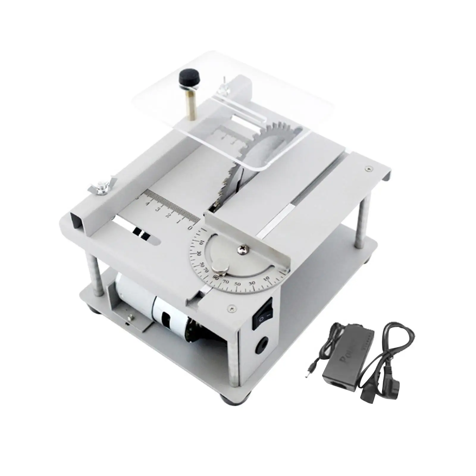 Mini Table Saw Grinding Tool Portable DIY Wood Acrylic Handmade Woodworking Bench Saw for Miniatures Aluminum Wood Metal Crafts