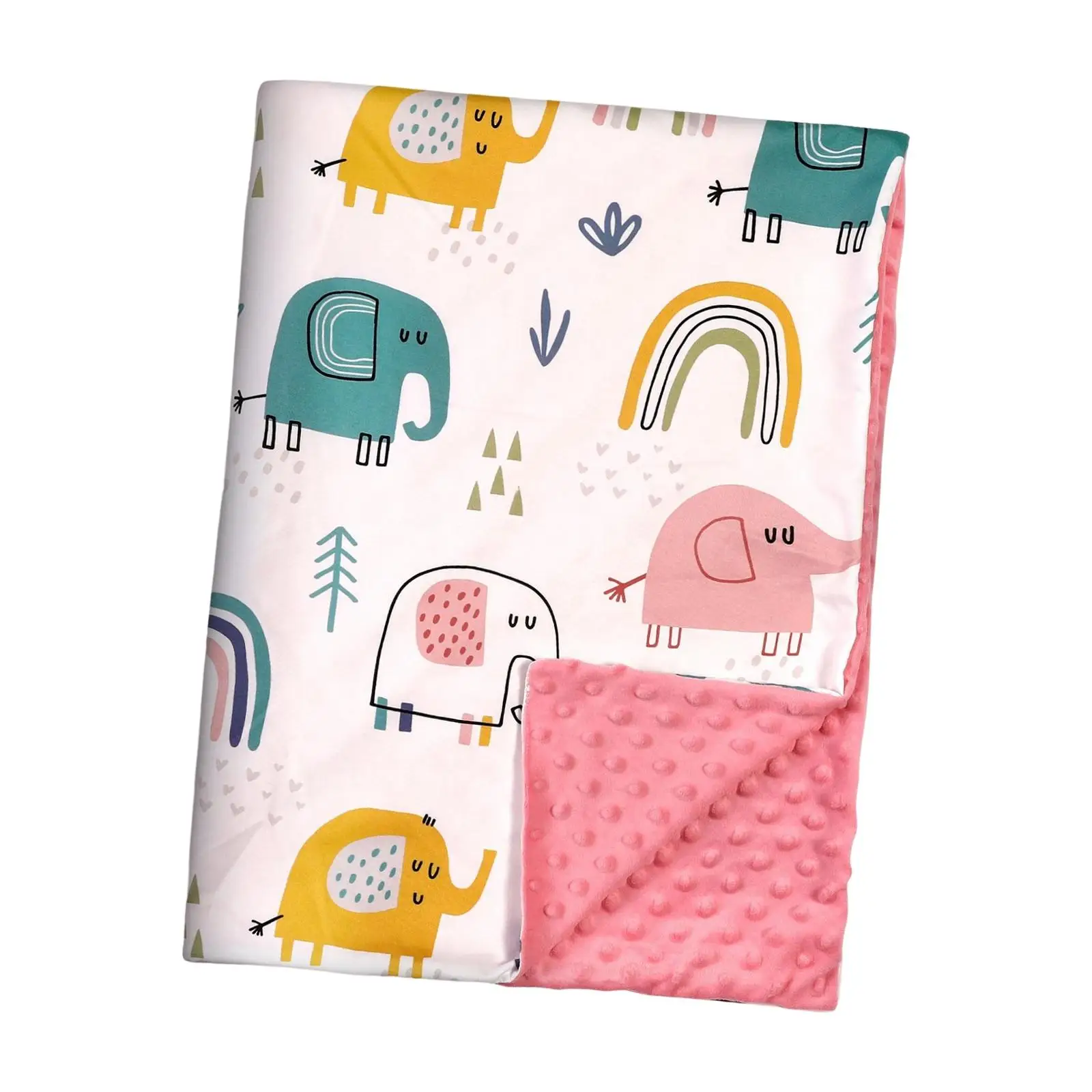 Baby Blanket Warm with Dotted Backing Swaddle Wrap for Boys and Girls Travel