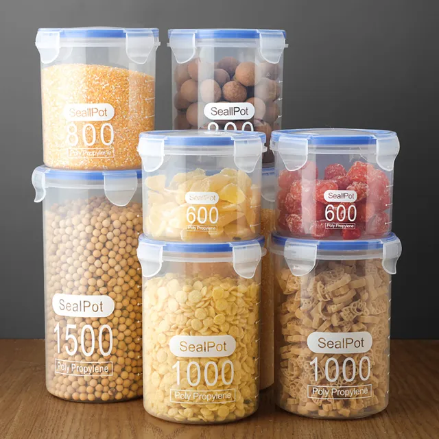 Round Sealed Jar Transparent Plastic Food Jar Fruit Flower Tea Biscuit Box  Grains Sealed Can Packaging