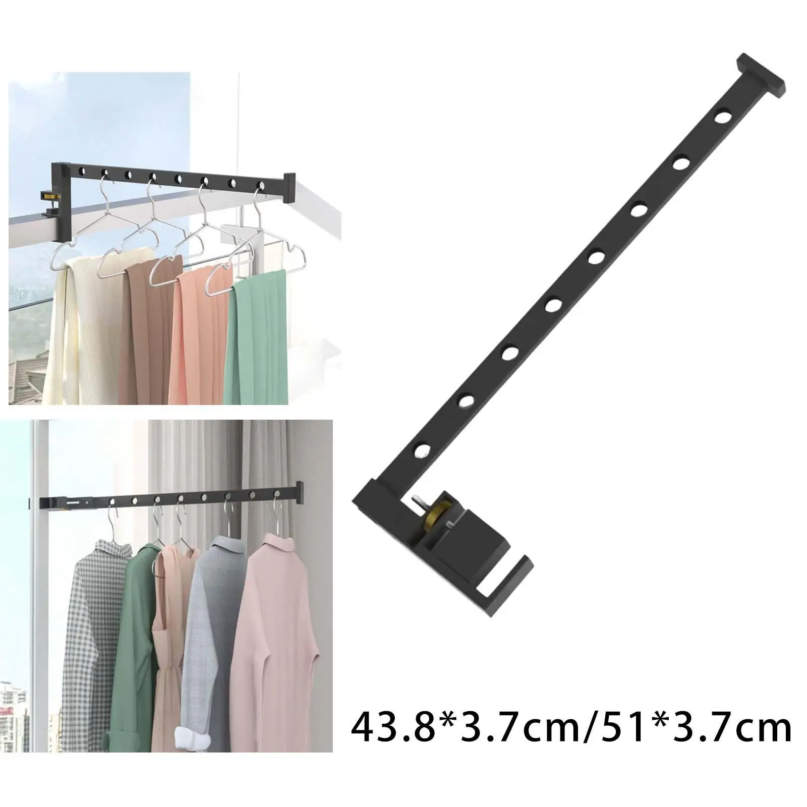 Drying Clothes Folding Clothes Hanger Collapsible Sturdy Durable Retractable Hook Wall Mounted Clothes Hanger for Window Jeans