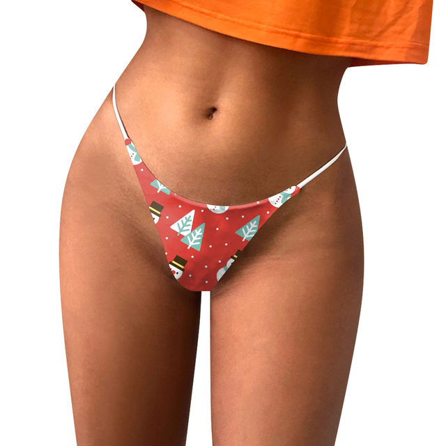 Bragas Navideñas Para Mujer, Ropa Interior Sexy Con Estampado De Tanga De Cintura  Baja, Bikini De Playa Sin Costuras De Talla Grande, Lencería Femenina L5 -  Bragas - AliExpress