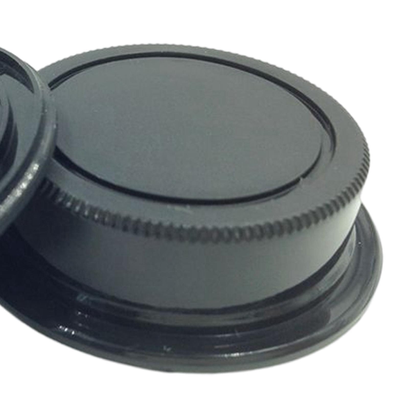 2Pcs  Camera Body CAPS and Lens Rear CAPS   Set Rear Lens Protector Cover for Cameras Black