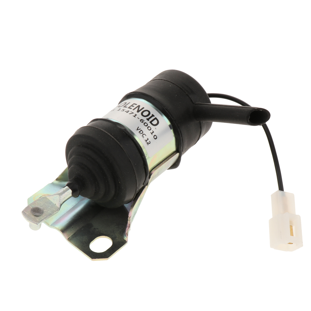 12 Volt Fuel Shutdown Solenoid Cut Off Solenoid for Kubota B1750 L4200 15471-60010 - Silver