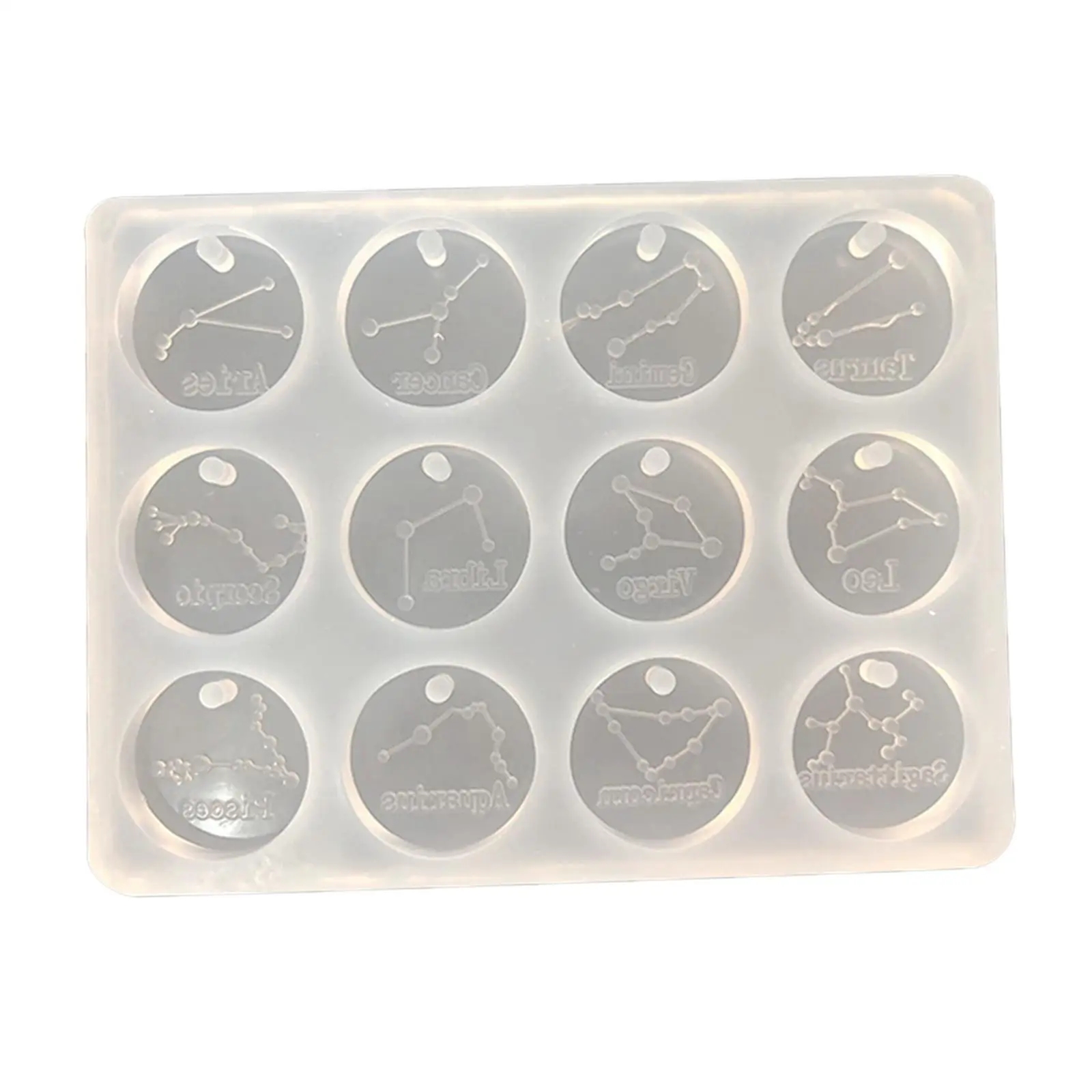 12 Constellations Resin Molds Silicone Mold Zodiac Signs Creative Handmade Ice Tray for Tools Accessories DIY Hanging Ornaments