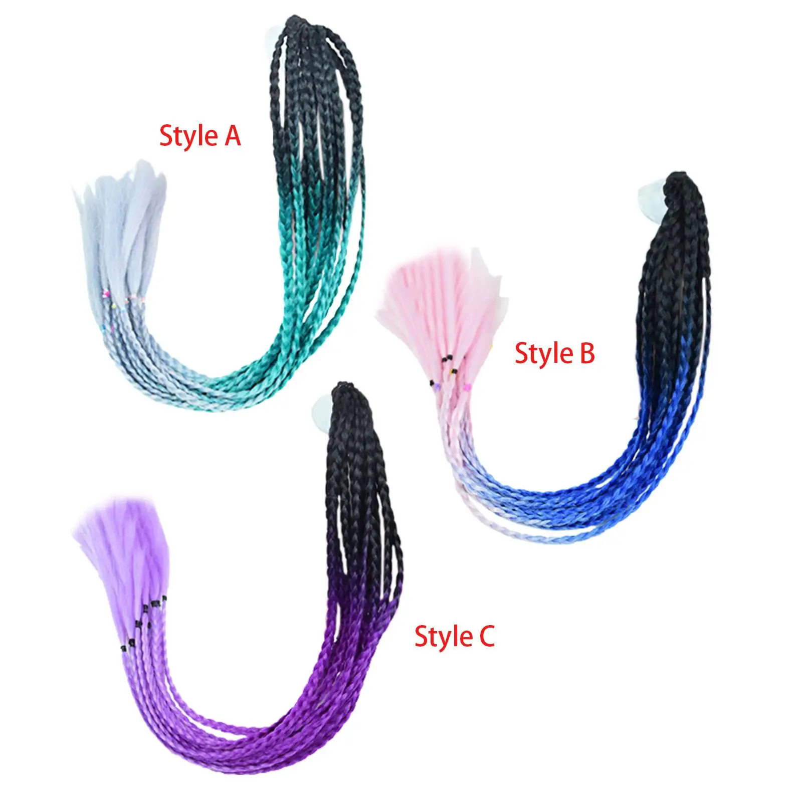 Pigtails Braids Punk Curly Hair 65cm Gradient Ramp for Female Men