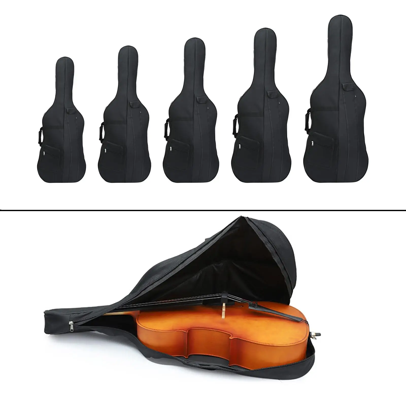 Gig Bag Oxford Fabric Protective with Back Straps Portable Soft Cello Case for