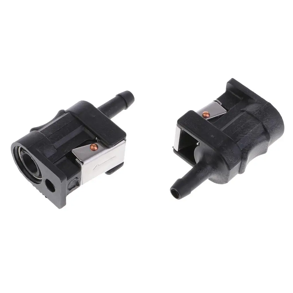 2x 1 Pair 6mm Female Fuel Line Connector Fittings, Outboard Motor Fuel Tank Connector for ,  