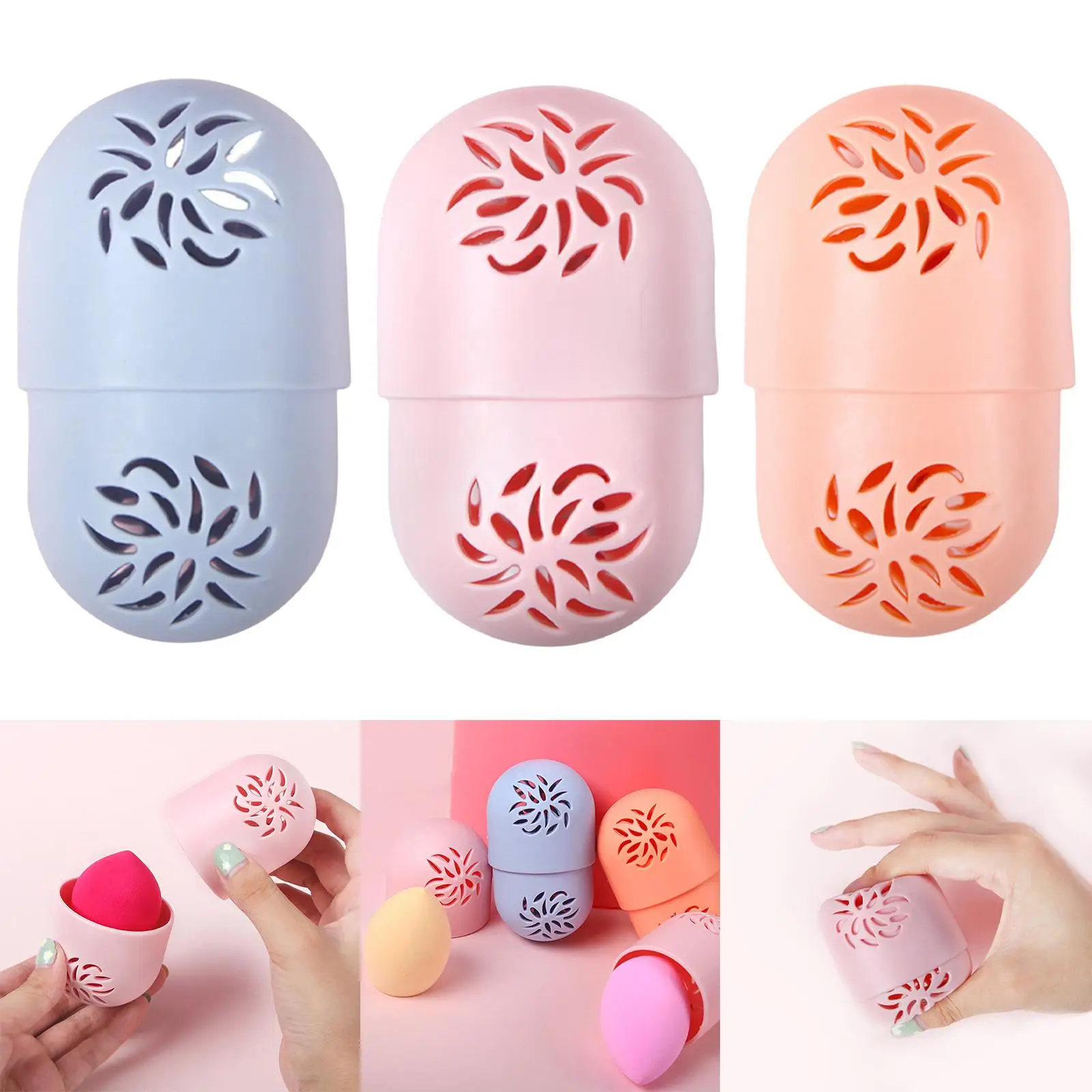 Silicone Beauty Sponge Storage Box Cosmetic Puff Case Portable Makeup Sponge Storage for Travel Container Egg Sponge Stand