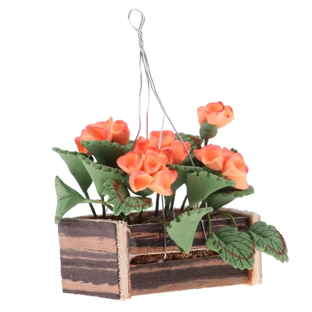 1/12 Dollhouse Miniature Accessories Hanging Flowers Plants Fairy 