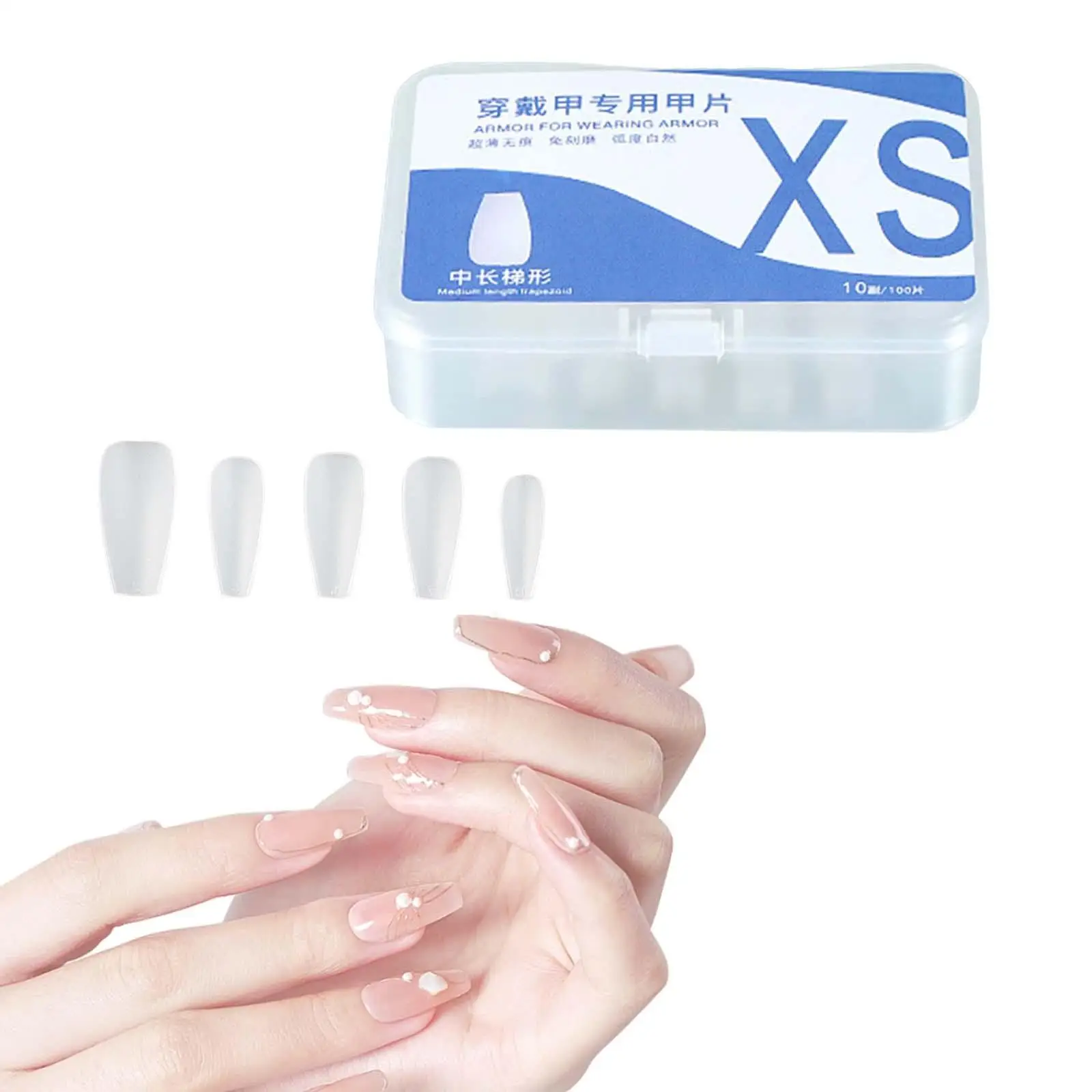 100 Pieces Gel Pre Shaped Nail Extensions Tips, Acrylic Nail Art DIY Full Cover Fake Gel