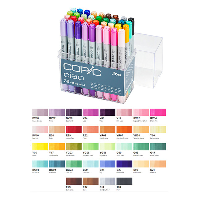 Copic Ciao Marker 12 Piece Set - Premium Artist Markers Anime